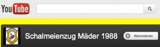 Youtube Seite des Schalmeienzug Mäder